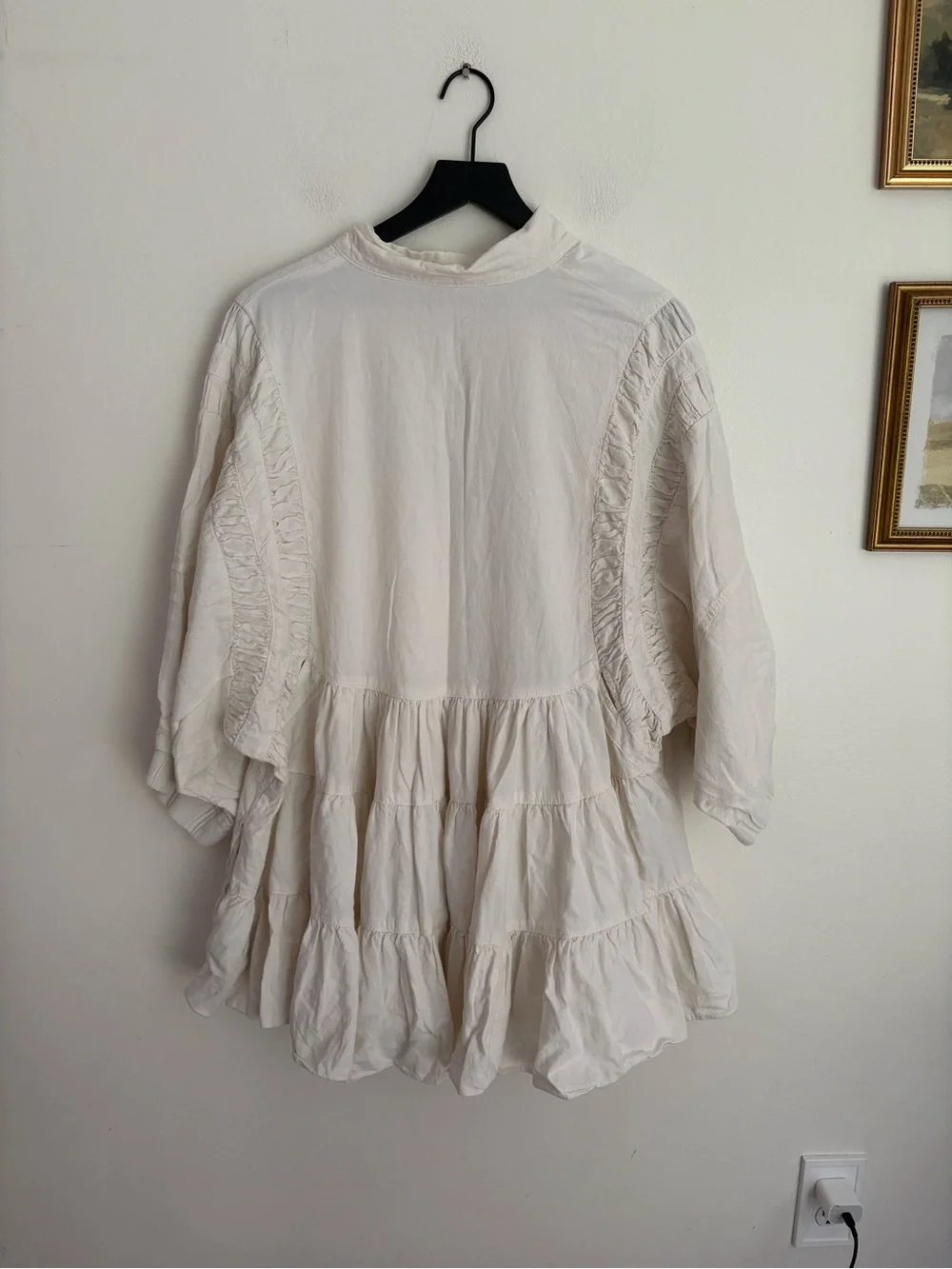 Free People Hampton Boho Chic Mini Zip Up Dress Ivory Women’s Large